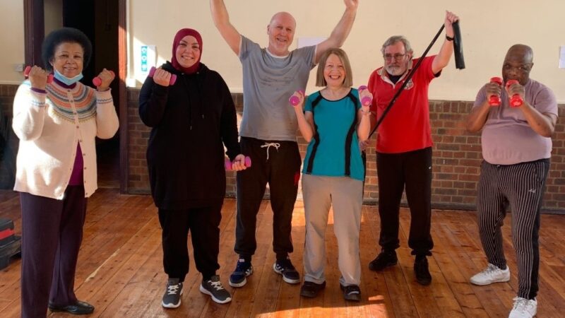 Cancer patients at a Macmillian Move More class in Wandsworth