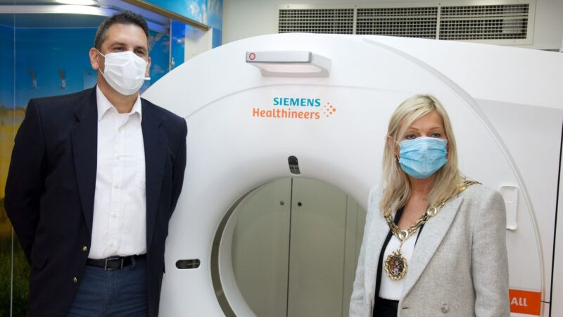 Dr Dino Pardhanani and Madam Mayor for London Borough of Sutton Counsellor Trish Fivey