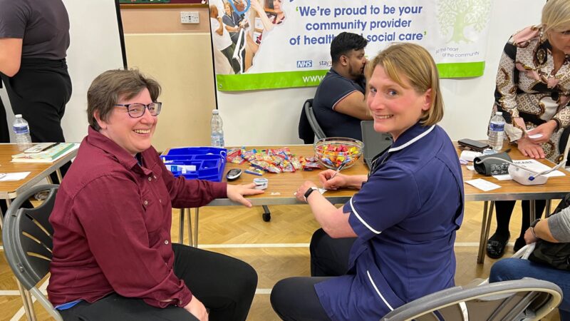 A local carer receives a health check