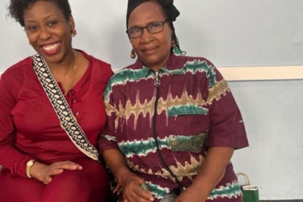 Two ladies at Saturday Soup African and Caribbean food and dance event in Merton